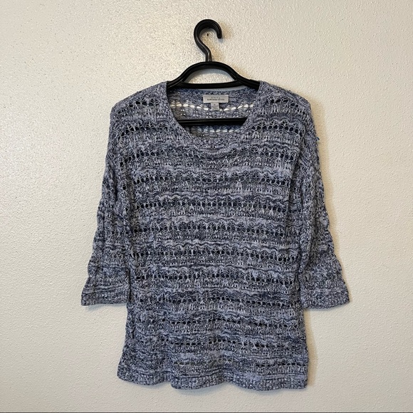 Knit By Hampshire Studio Sweater Open Knit Multicolor - Picture 6 of 14